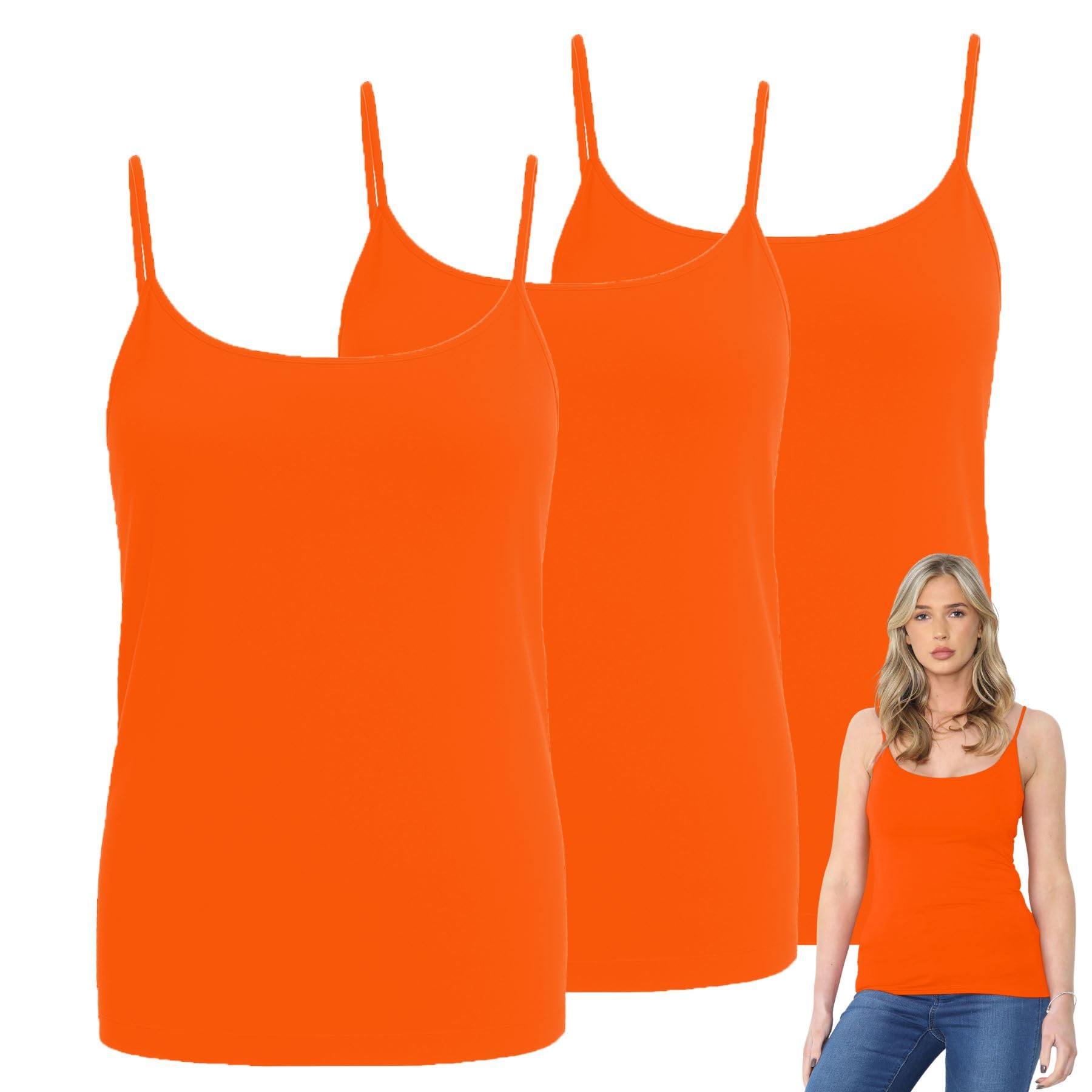 Camiseta sin mangas para mujer, con tirantes, paquete de 3 unidades, lisa, entallada, cuello redondo, para mujer, casual, verano, ajustada, elástica, para el gimnasio