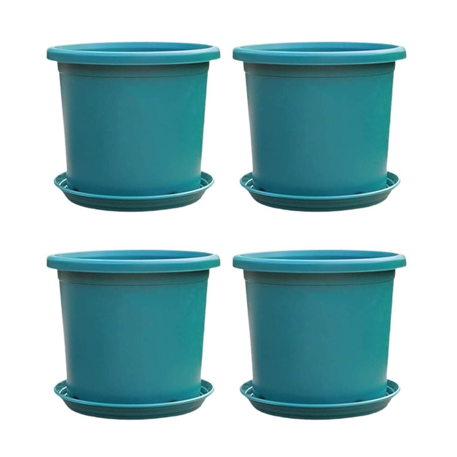 Jardinière en résine simple Yofab résistante et légère vert foncé | Set de 4 pots