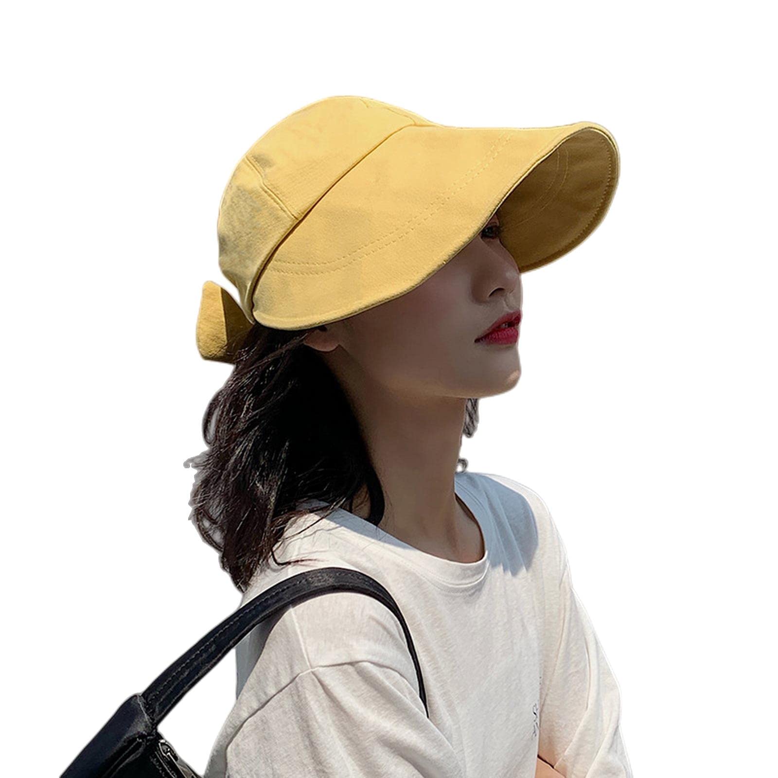 Chapeau bob d'été avec grand nœud de protection solaire chapeau cloche large bord chapeau de soleil femme chapeau pliable