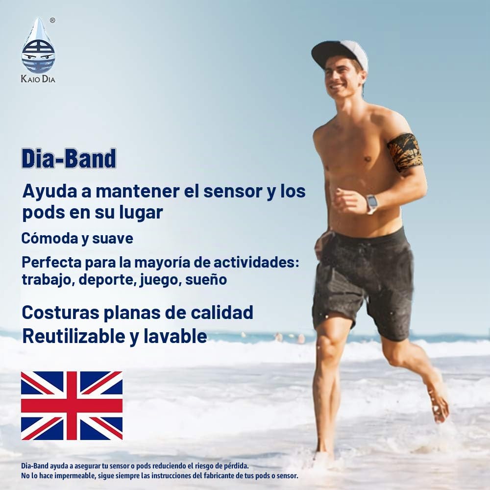 Dia-Band, brazalete de mantenimiento y protección para sensor de glucemia Freestyle Libre, Medtronic, Dexcom o Omnipod – Banda para diabética cómoda y reutilizable.