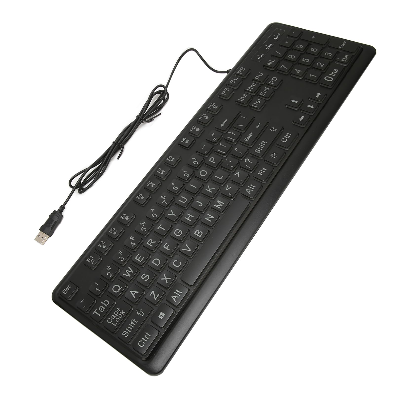 Tastiera di Stampa Grande con Lettere e Retroilluminazione Audaci - Tastie di Computer Retroilluminato a LED Cablato USB Facile Digitazione