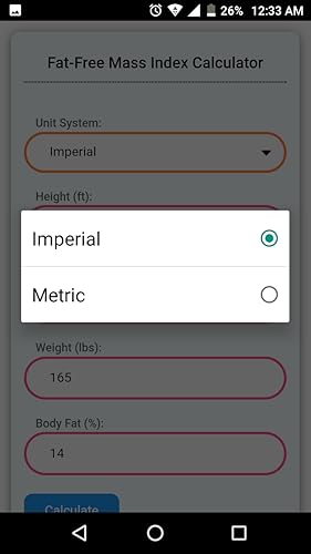 Fat-Free Mass Index Calculator