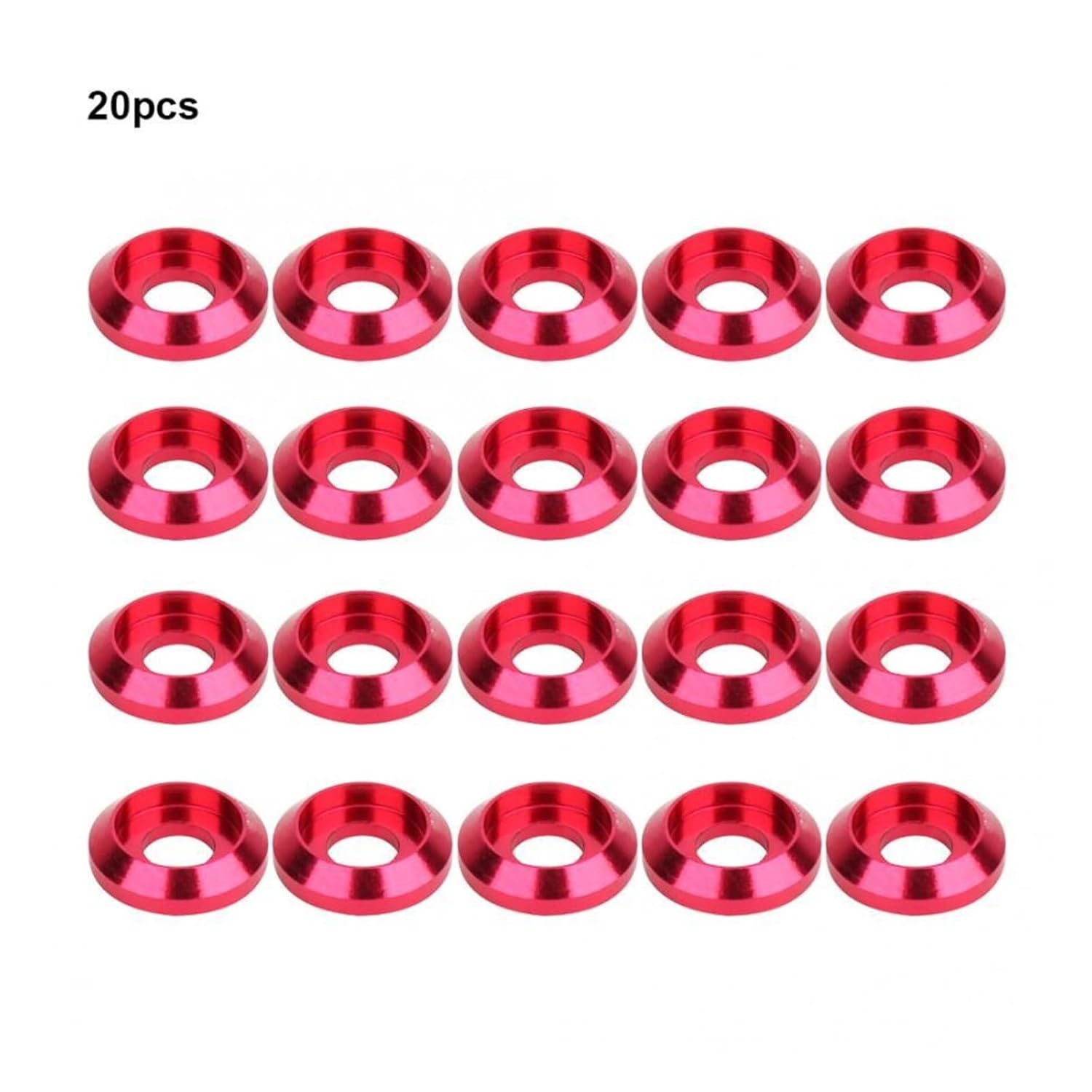 20Pcs M3x8x2 Anodizing Aluminum Alloy Pink Washer Gasket M3 Hex Socket Countersunk Head Screw Washer Gasket Toy Car Decoration