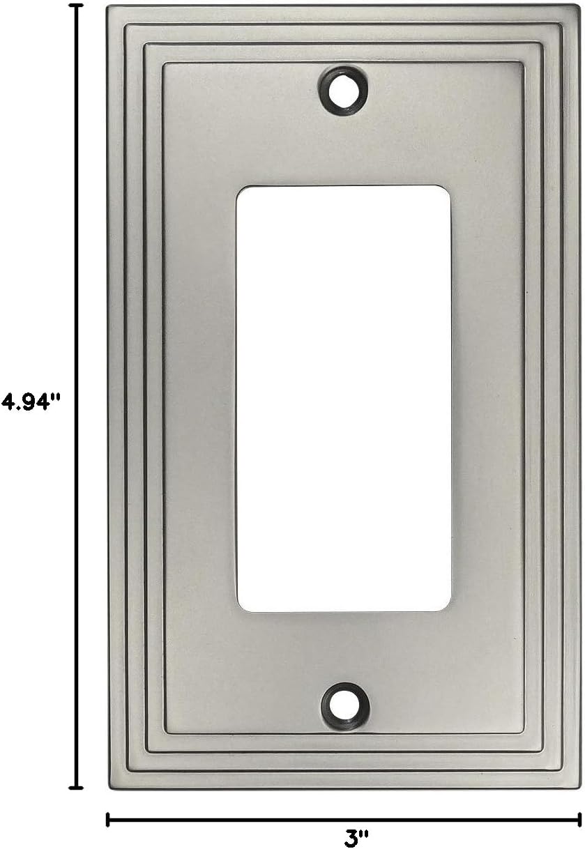 Cosmas 25000-SN Satin Nickel Single GFI/Decora Rocker Wall Switch Plate Switchplate Cover