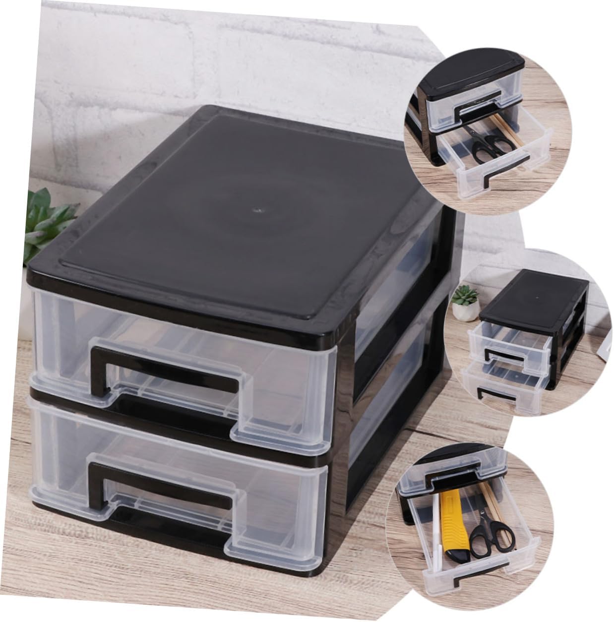 2pcs Cosmetic Display Case Makeup Organizer Tabletop Storage Boxes Easy to Use and Store