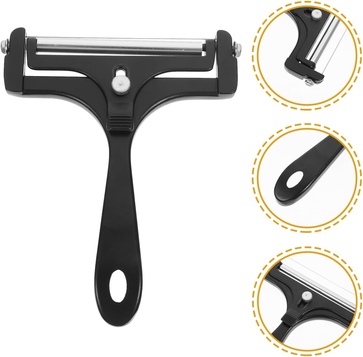 TOYANDONA Hand Held Cheese Slicer Wire Cheese Cutter for Block Butter Slicer Compact Kitchen Supply with 4 Wire Blades Easy Grip and Storage for Home Kitchen Use