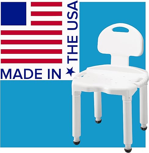 Miniatura 6 de Carex Asiento de baño y silla de ducha con respaldo para personas mayores, silla de baño para ancianos, discapacitados, discapacitados y personas