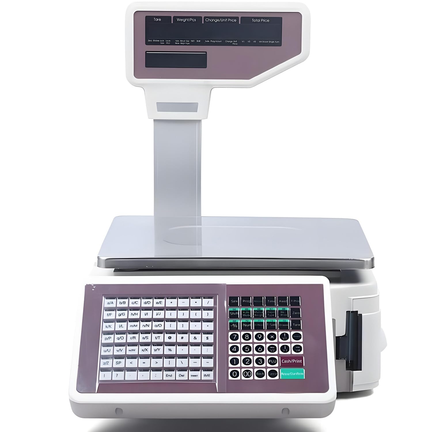 Báscula de cálculo de Precios con Impresora térmica de Etiquetas. Conmutación Entre kilogramos y Libras. Ideal para supermercados y Tiendas minoristas. Configuración Mediante App.