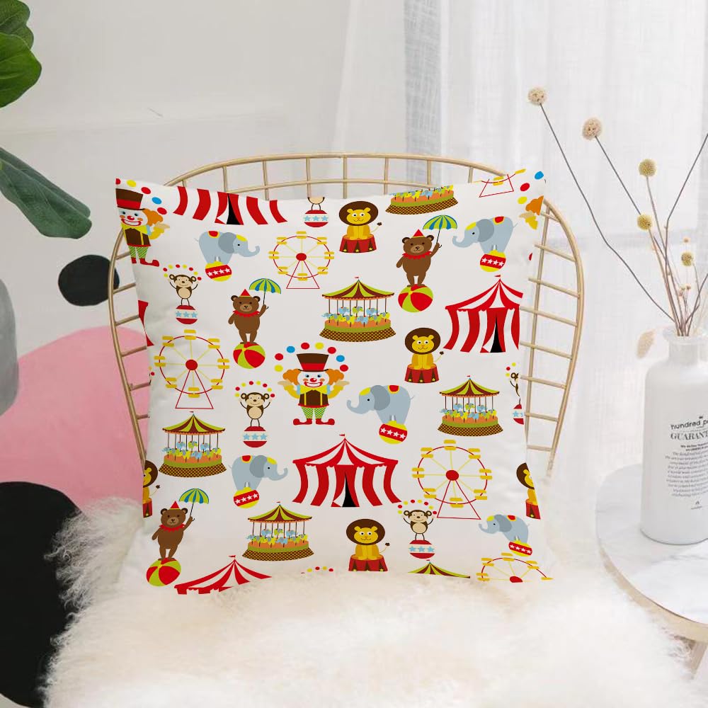 Hyosxw Seamless Circus Background. Vector Illustrat - A9 Cushion Cover,Throw Pillow Case Home Decorative For Living Room Bedroom Sofa Chair 18X18 Inch,Seamless Circus Background. Vector Illustration,Pillowcase 45X45cm