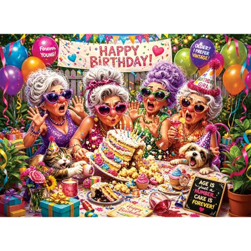 500 Piece Puzzles for Adults, Funny Grandma Birthday Party Jigsaw Puzzles