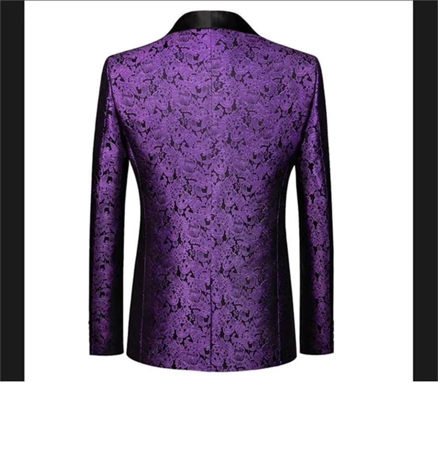 Men Wedding Textured Suit Single Breasted Slim Fit Tuxedo Dress Blazer Jacket and Pants 2-Piece Set4