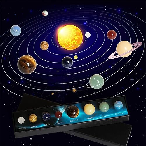 Miniatura 2 de Decoraciones de planetas del sistema solar  8 planetas originales rocas planetarias con curación de chakras y decoración de escritorio de oficina,