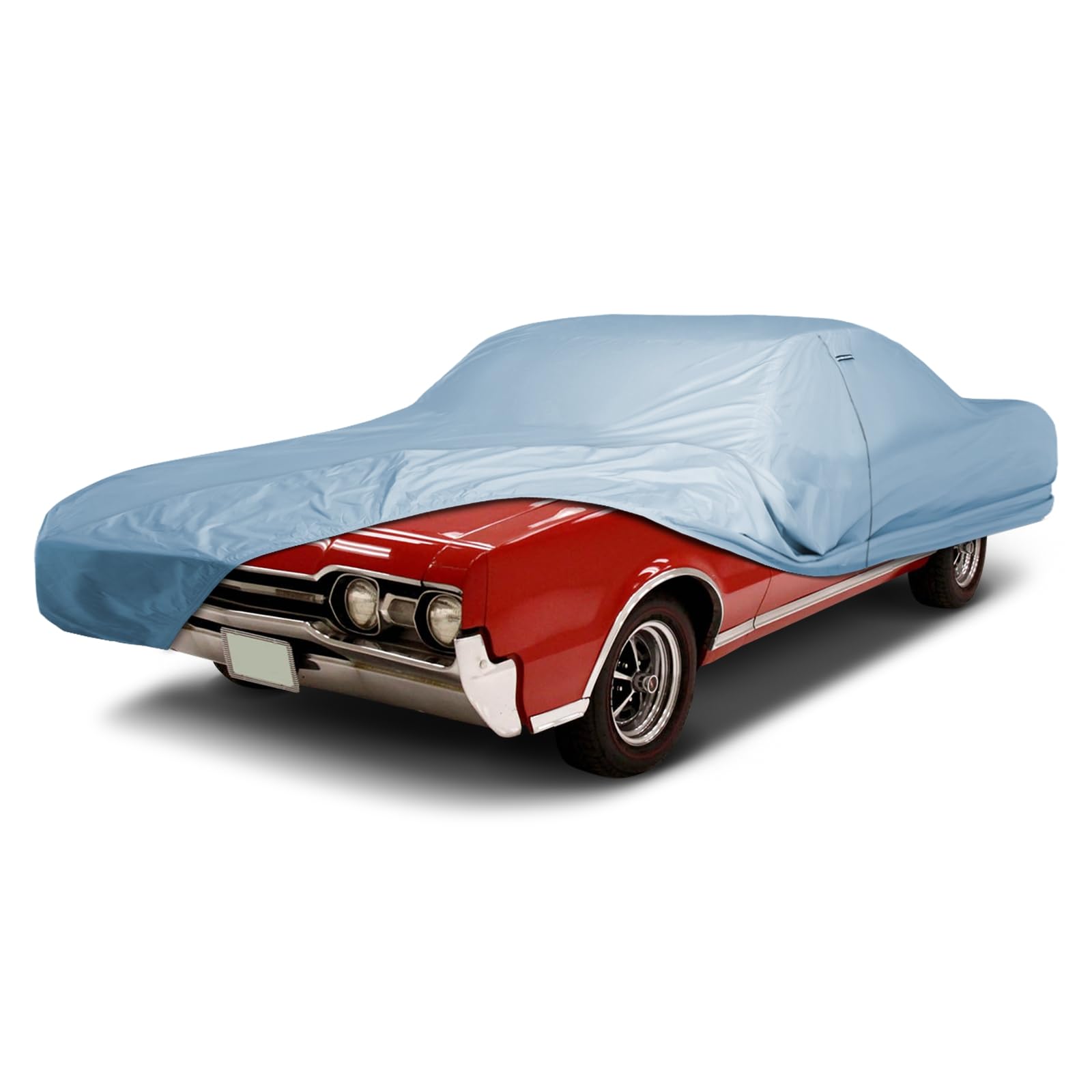 iCarCover Custom Car Cover for Oldsmobile Cutlass 2-Door, 4-Door, Waterproof All-Weather Rain Snow UV Sun Protector Full Exterior Indoor Outdoor Car Cover with Strap (Year Fits 1964-1977) Sky Gray 71. Oldsmobile Cutlass 1964-1977