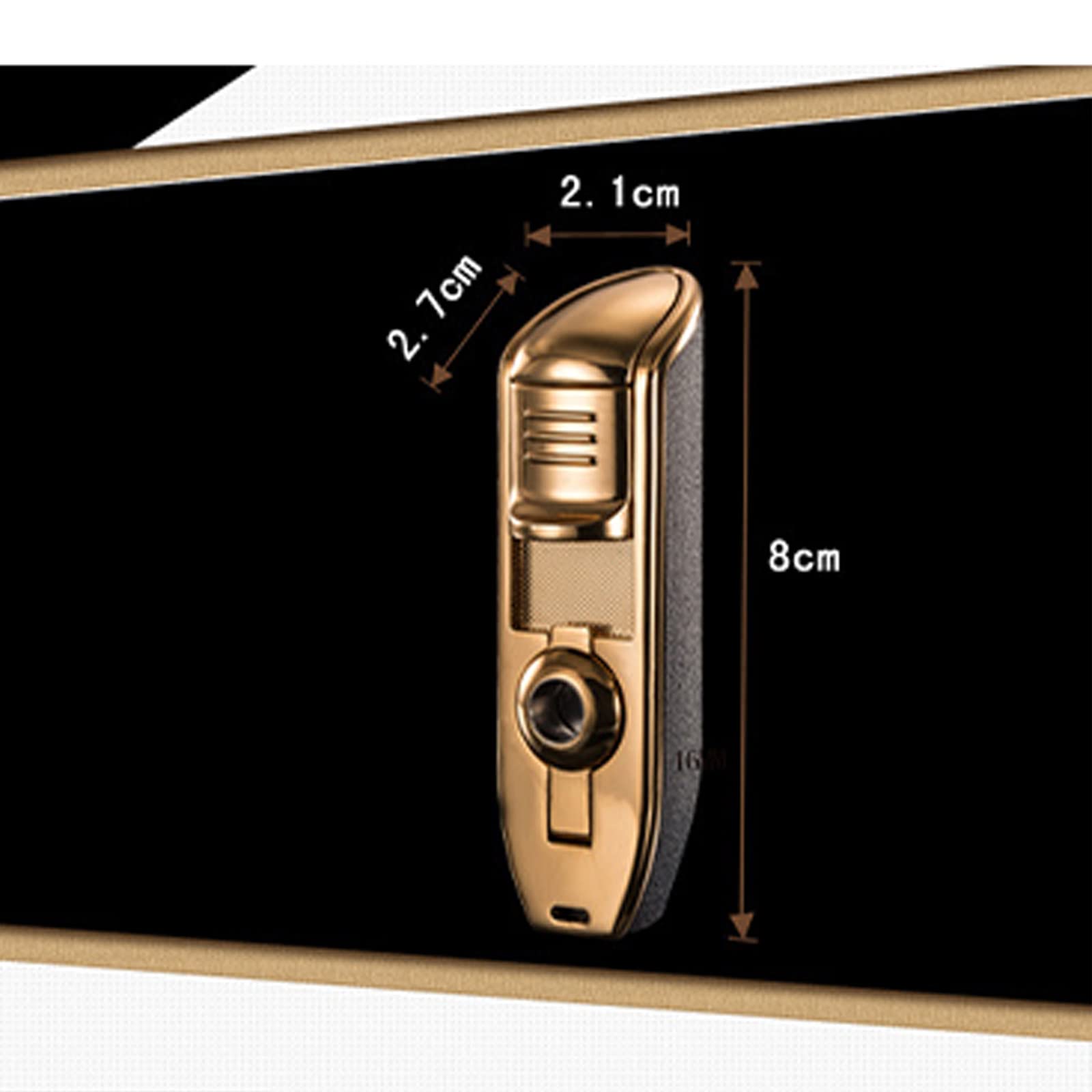 Encendedor de Cigarros de Bolsillo Triple Jet Antorcha Llama Triple Recargable Butano Gas Ajustable Metal Antorcha Inflable a Prueba de Viento Encendedor Hombres Gadgets