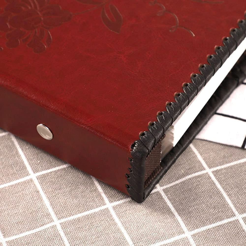 Álbumes de Fotos, Bricolaje Pasta de álbumes de Fotos Hechas a Mano, álbum de Imagen Extra Grande con Cubierta de Cuero Vintage, Familia, Boda, Viajes Libro de Fotos