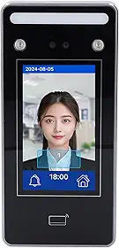 Relógio de Ponto Facial para Funcionários, Capacidade de 100 Usuários Máquina de Atendimento Com Senha e Cartão de Identificação Máquina de Entrada e Saída de Relógio Com Tela LCD