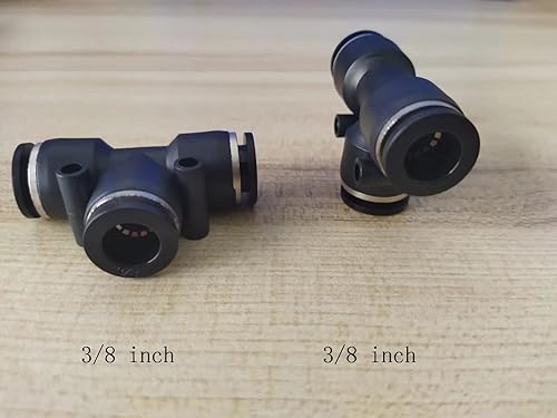 Vista 29 de 5 conectores reductores de tubo de 3 vías en forma de T de 0.394 in x 0.236 in x 0.394 in, empuje rápido para conectar la conexión en T Unión de 4