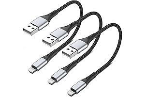 6 Inch Short Apple Charger Cord - Braided Lightning Cable for Fast Charging