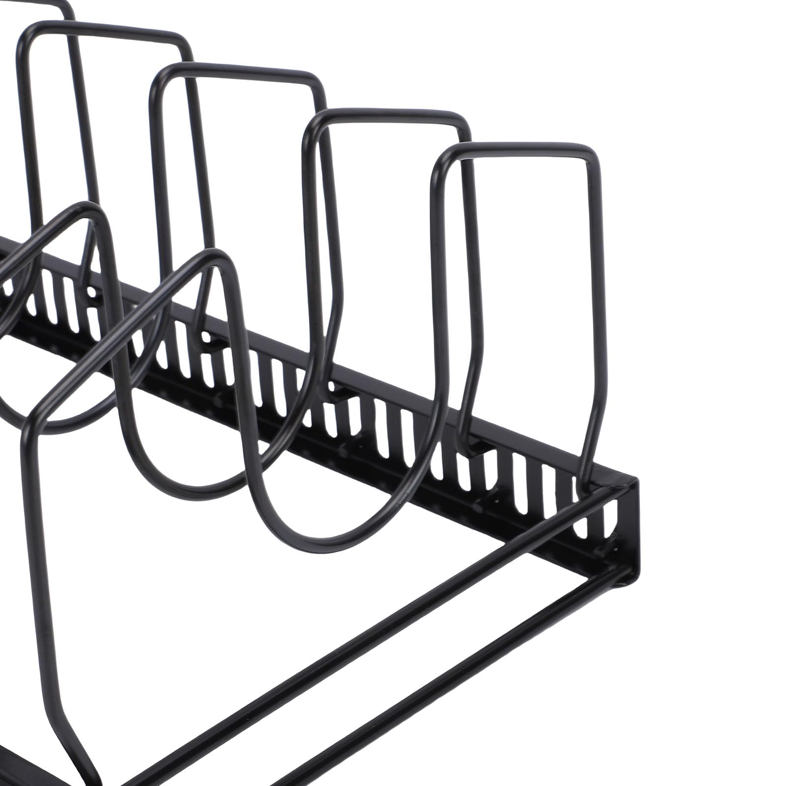 Wakects Organizzatore per Pentole, Portaoggetti Regolabile in Metallo per Pentole e Padelle con 7 Divisori, Soluzione Salvaspazio per per 11,4 X 7,5 X 5,1 Pollici (BLACK)