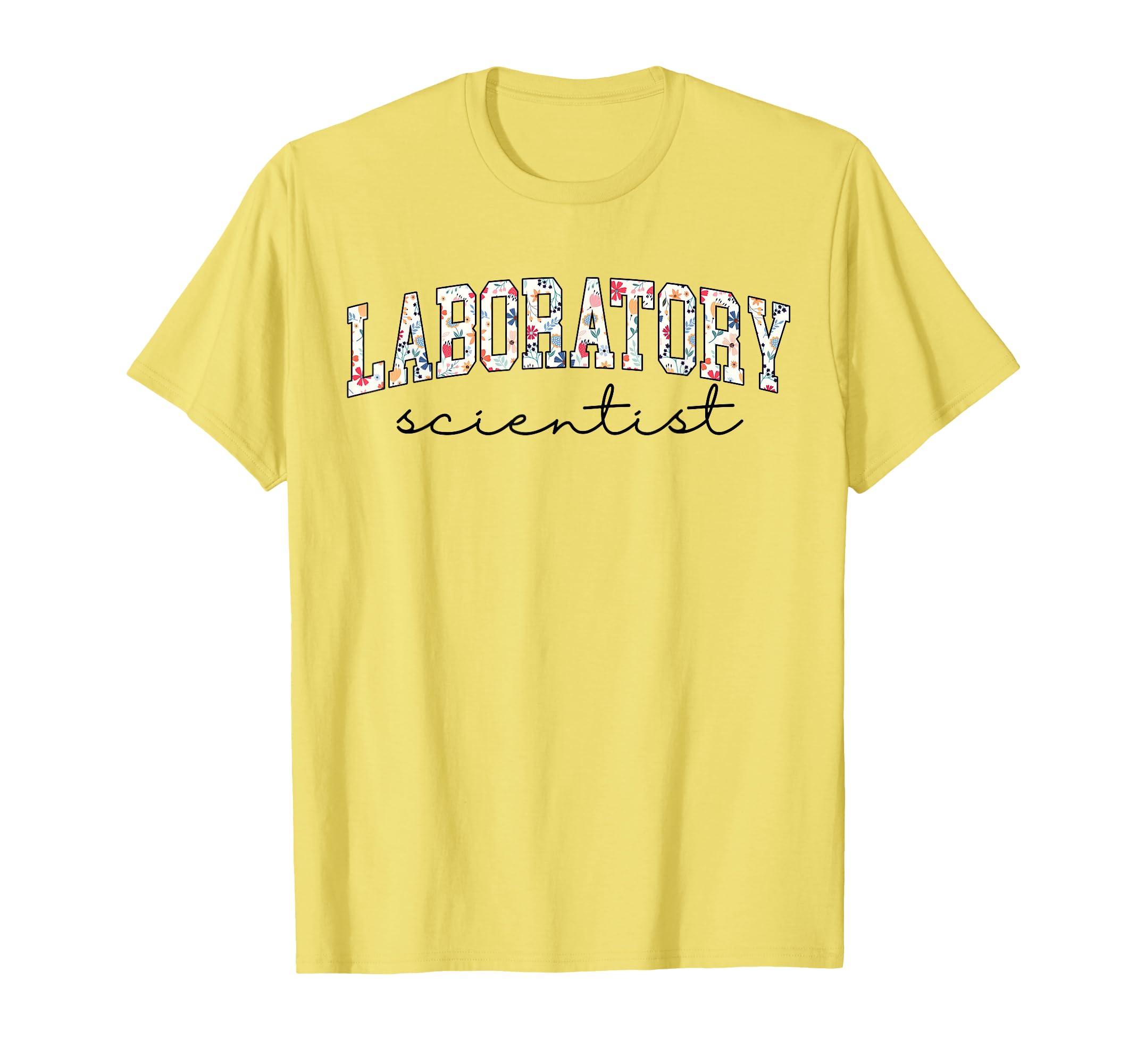 Retro Floral Laboratory Scientist Chemistry Lab Tech Science T-Shirt