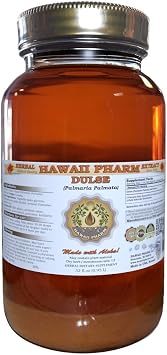 Hawaii Pharm Dulse Liquid Extract, Dulse Palmaria Palmata Leaf Powder Tincture Supplement 32 oz Unfiltered