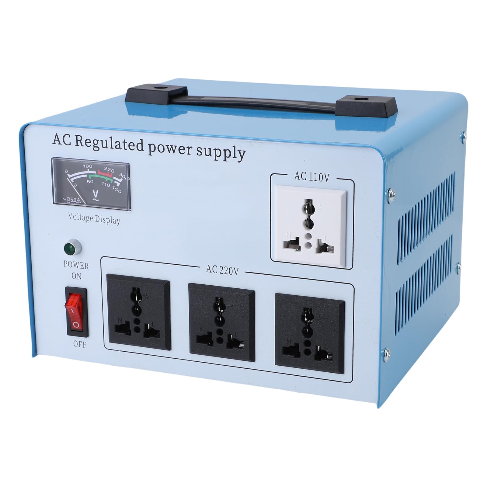 Socobeta Regulator Napięcia AC 1000 W Stabilna Moc Wyjściowa Automatyczny Stabilizator Napięcia dla urządzeń Elektronicznych Materiał ABS (Wtyczka UE 160-250 V)