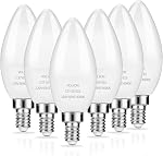 LED Ampoules de candelabra, E12 Ampoules pour ventilateur de plafond Petite base, 6W Équivalent 60W, 600 Lumière de jour de Lumens 5000K, B10/B11 Ampoules de type B pour lustres, non dimmables, paquet de 6