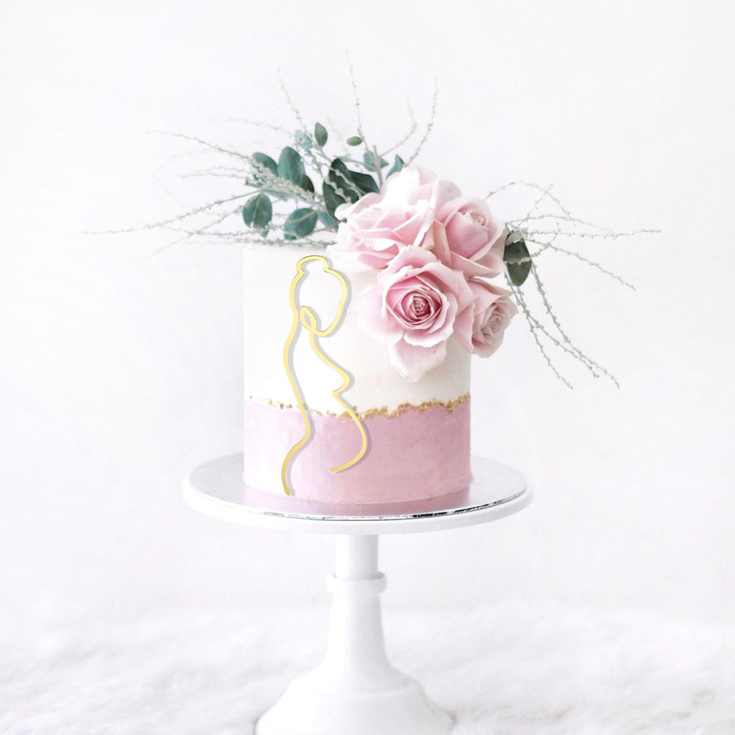 Pregnancy Line Art, Acrylic Cake topper,Pregnant Woman