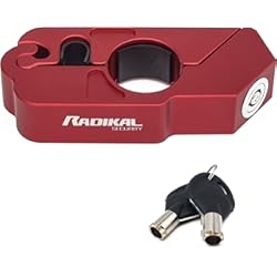 Cerradura De Contacto Para Moto RADIKAL RK538R Candado Moto Antirrobo Palanca de Freno para Motocicleta, Bloqueo Acelerador Embrague Scooter, Antirrobo Manillar Seguridad Empuñadura, Universal