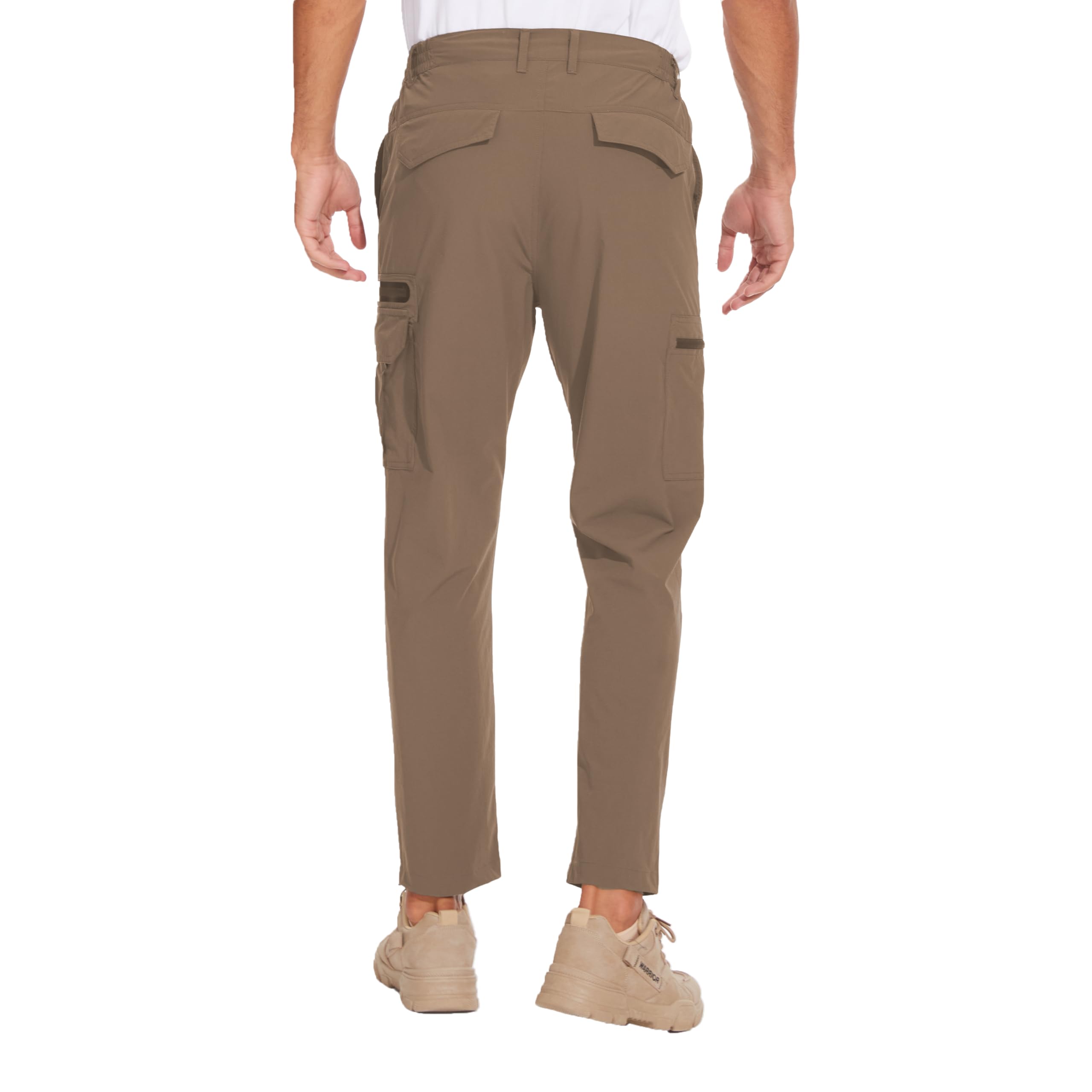 NATUVENIX Pantaloni da trekking da uomo con zip off, pantaloni da trekking, leggeri, pantaloni cargo estivi, da lavoro, elasticizzati