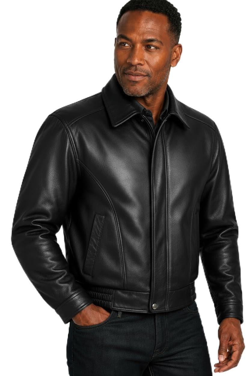 REED Men’s Luxury Leather Bomber Jacket
