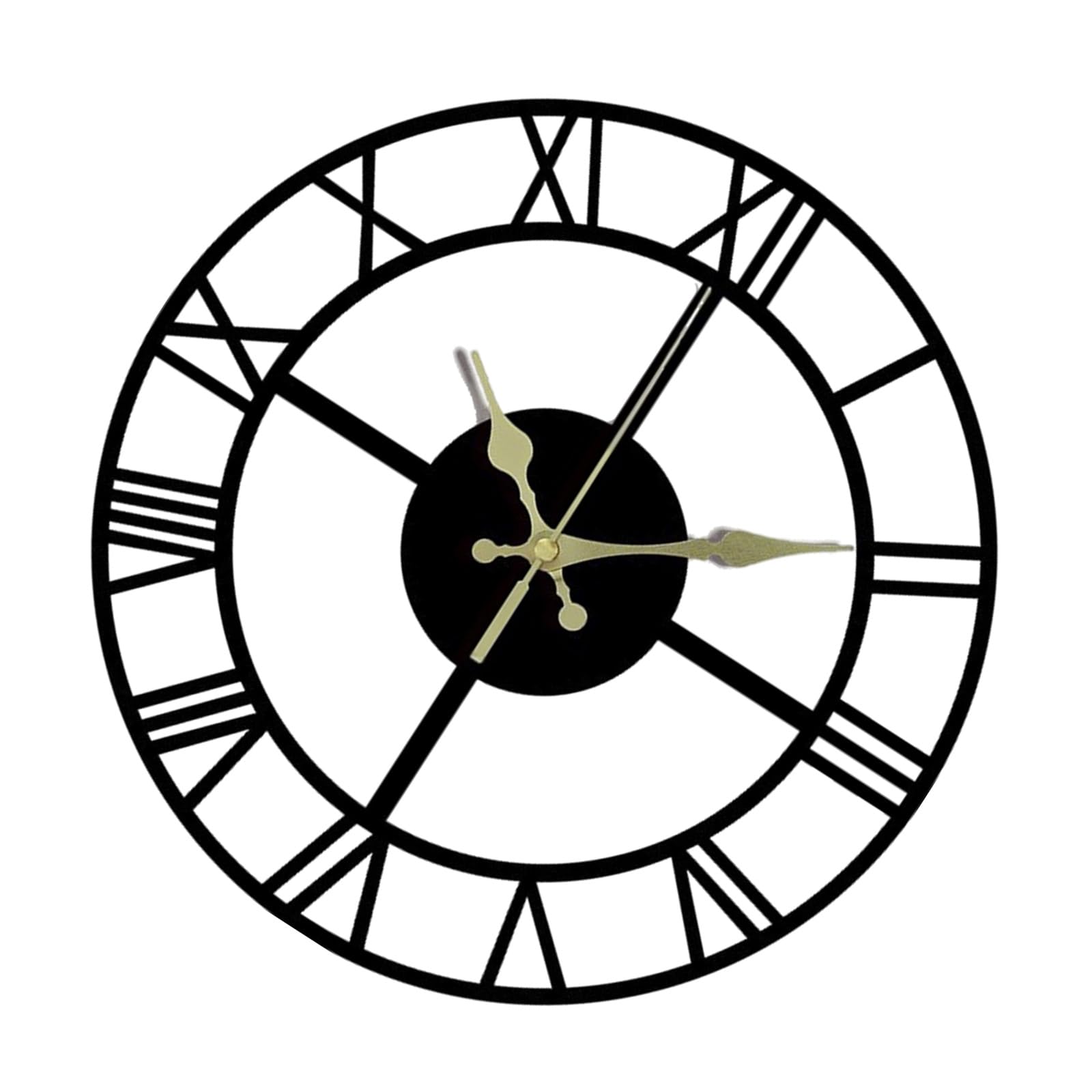 FGDTREE Modern Oversized Arabic Roman Numerals Metal Wall Clock Battery Operated Quiet Movements Minimalists Decors for Interior Large Arabic Numerals Clock Metal Frame Quiet Not Ticking Wall