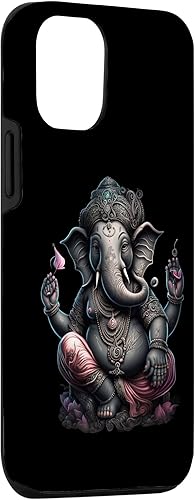 Miniatura 3 de Funda para iPhone 13 Pro Hindú God Ganesha Lotus Pose Yoga y Meditación
