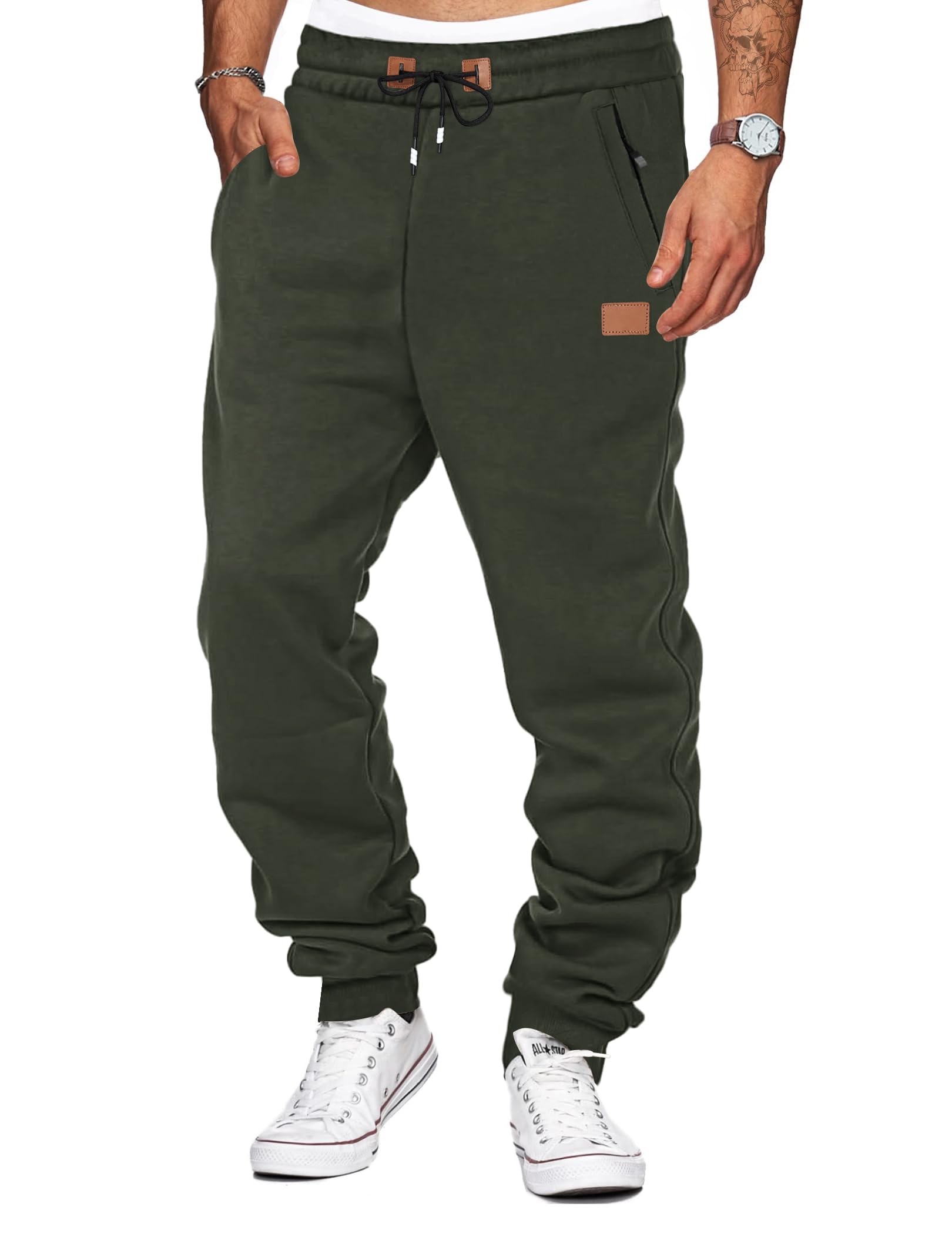 TARAINYA Jogginghose Herren Zipper Baumwolle Sweatpants Jogginghosen Jogger Trainingshose mit Taschen