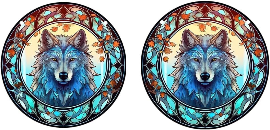 HOTIYOK Wild Animal Wolf Window Hangings Acrylic Jungle Wolf Stained Glass Panels Wall Decor for Indoor, Ideal Housewarming Gift Home Decor for Mom Grandma Wife Teacher - Image 7