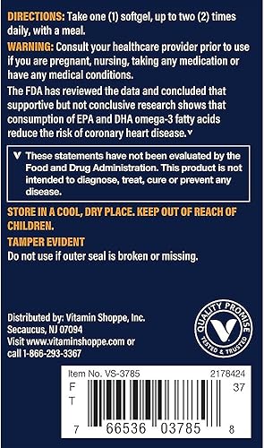 Miniatura 3 de Vthrive Aceite de pescado omega-3 premium con vitamina D3 - Apoya la salud cardiovascular - 1,060 EPADHA (120 cápsulas blandas)