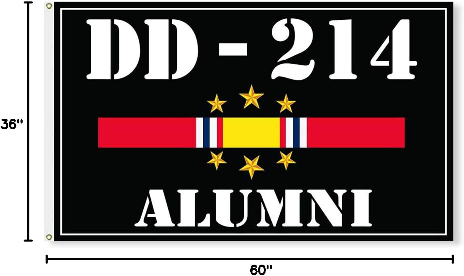 DD-214 Alumni National Service Ribbon Flag 3x5 foot Full Color Indoor Outdoor