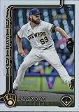 2025 TOPPS RAINBOW FOIL #620 BRANDON WOODRUFF MILWAUKEE BREWERS BASEBALL OFFICIAL TRADING CARD OF MLB