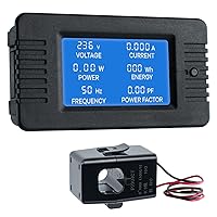 Vista 1 de AC 80-260V 100A Multi-Function Power Monitor LCD Digital Display Voltage Current Frequency Power Factor Energy Meter Ammeter Voltmeter with Split