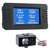 AC 80-260V 100A LCD Digital Display Multi-Function Power Monitor Voltage Current Frequency Power Factor Energy Meter Ammeter Voltmeter with Split Core Current Transformer