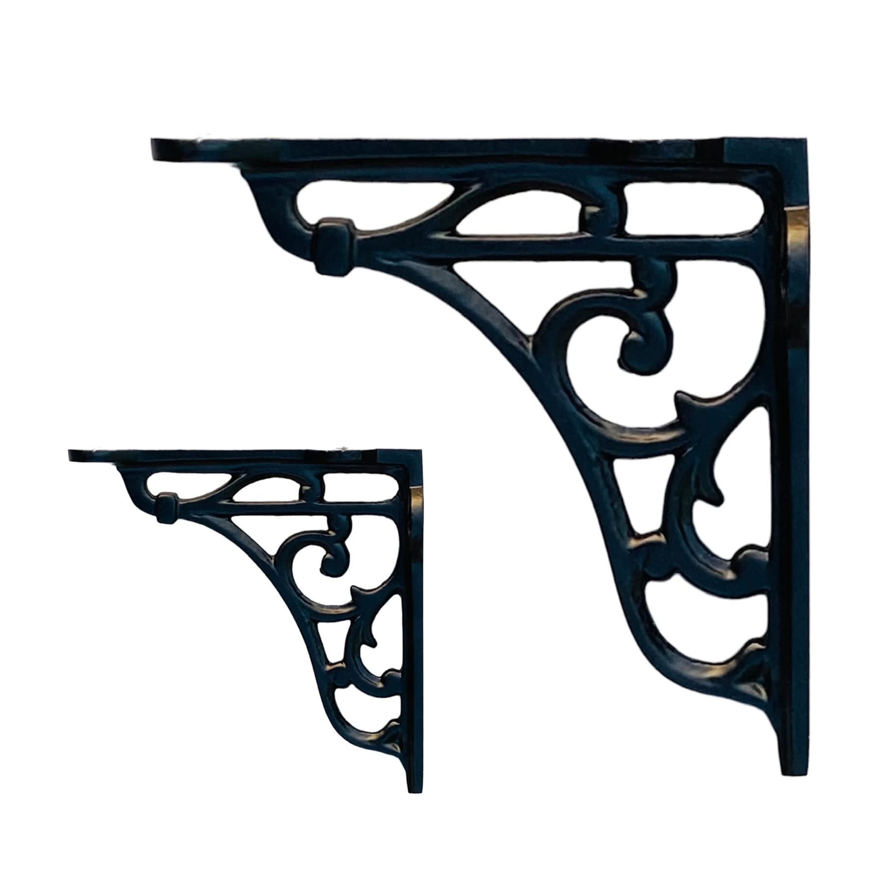 Maison Belle Vintage Old Style Shelf Support Rustproof Iron Wall Shelf Bracket - Black Finish - Pack of 2 (Size - 4 INCH - Black) (B0BFNDS2XK) Amazon Price History, Amazon Price Tracker