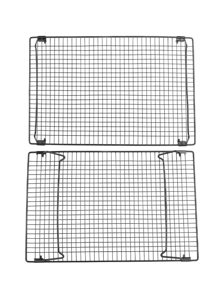 Estante de refrigeración de acero inoxidable sin revestimiento, plegable y apilable, 34 x 24,3 x 5,4 cm, 2 unidades