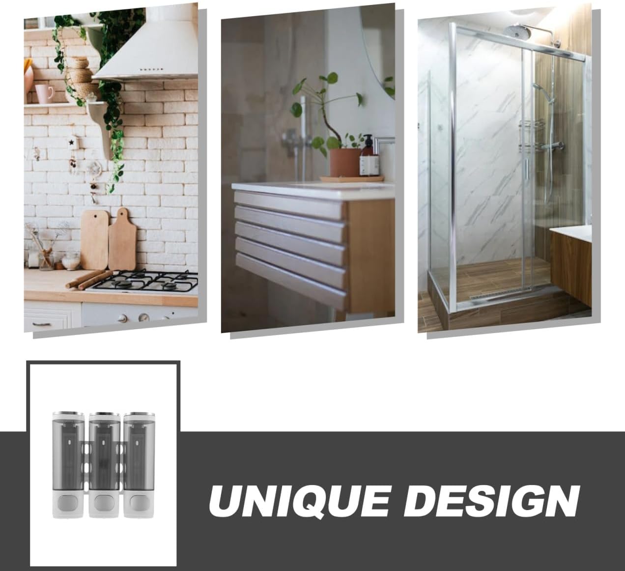 Shower Soap Dispenser Wall-Mounted Shampoo Conditioner Dispenser Wall-Mounted