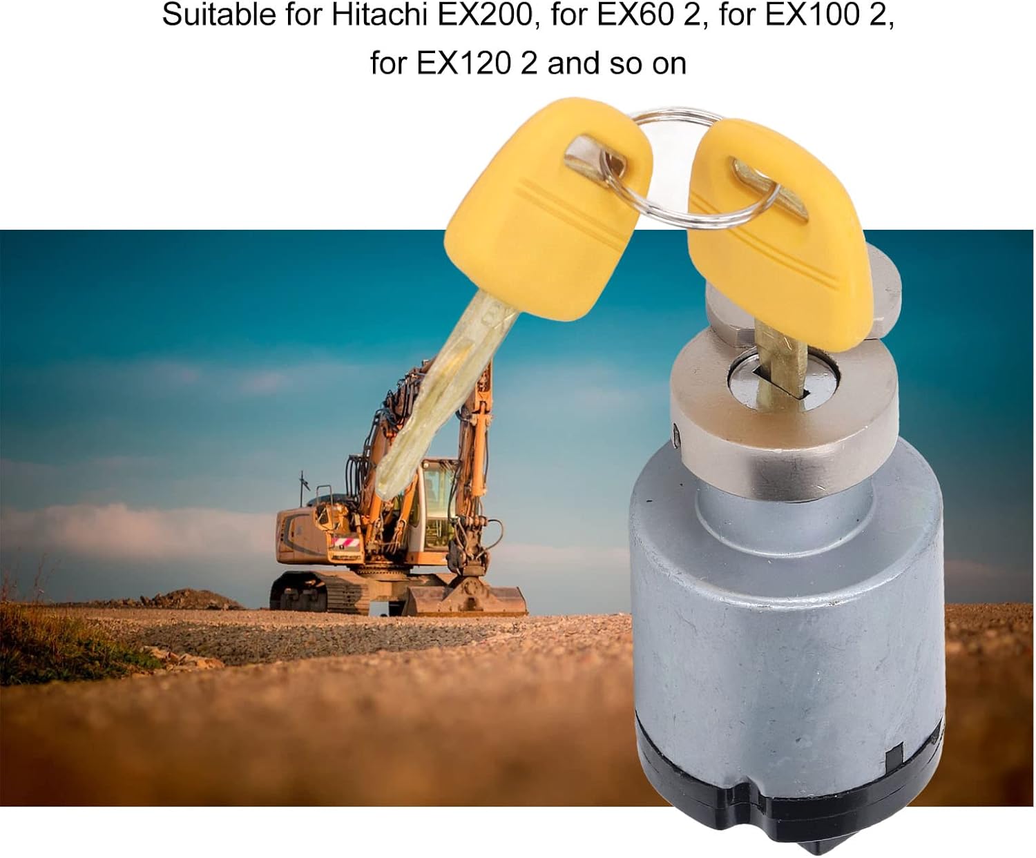 Excavator Ignition Starter Switch with Two Keys Compatible with HitachiEX200, EX60-2, EX100-2, EX120-2 and More