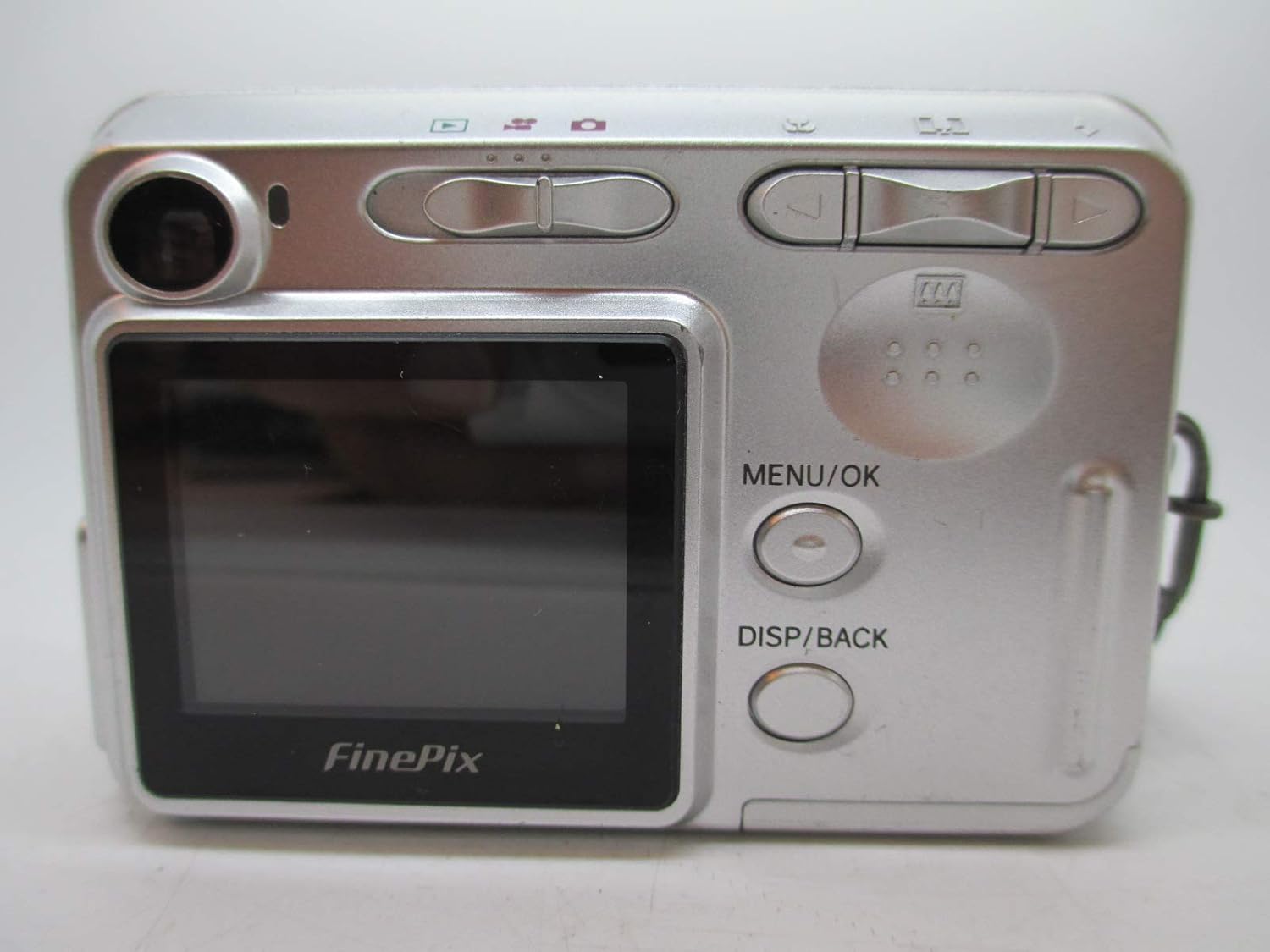 Back view of Fujifilm Finepix A345 camera showing LCD screen and control buttons