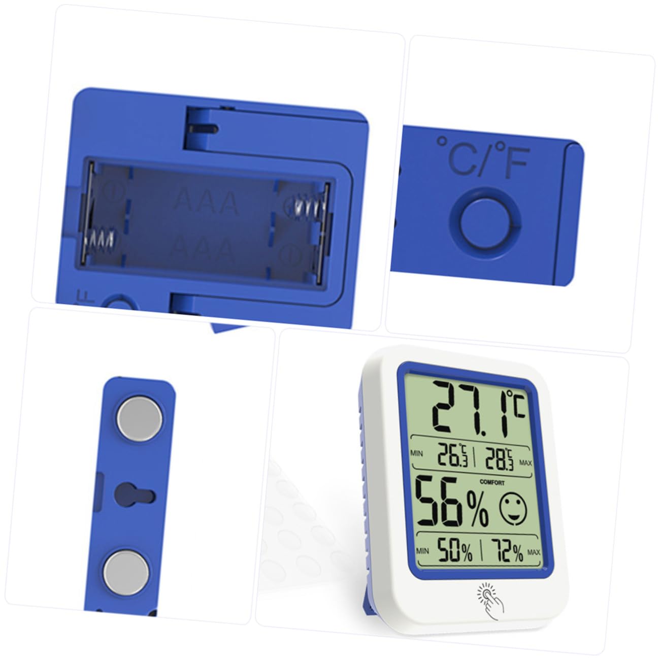 SUPVOX 3piezas Digital De Interior Higrómetro Portátil Medidor De Temperatura y Humedad Para Acuarios Reptiles y Hogar Pantalla y Fácil Lectura