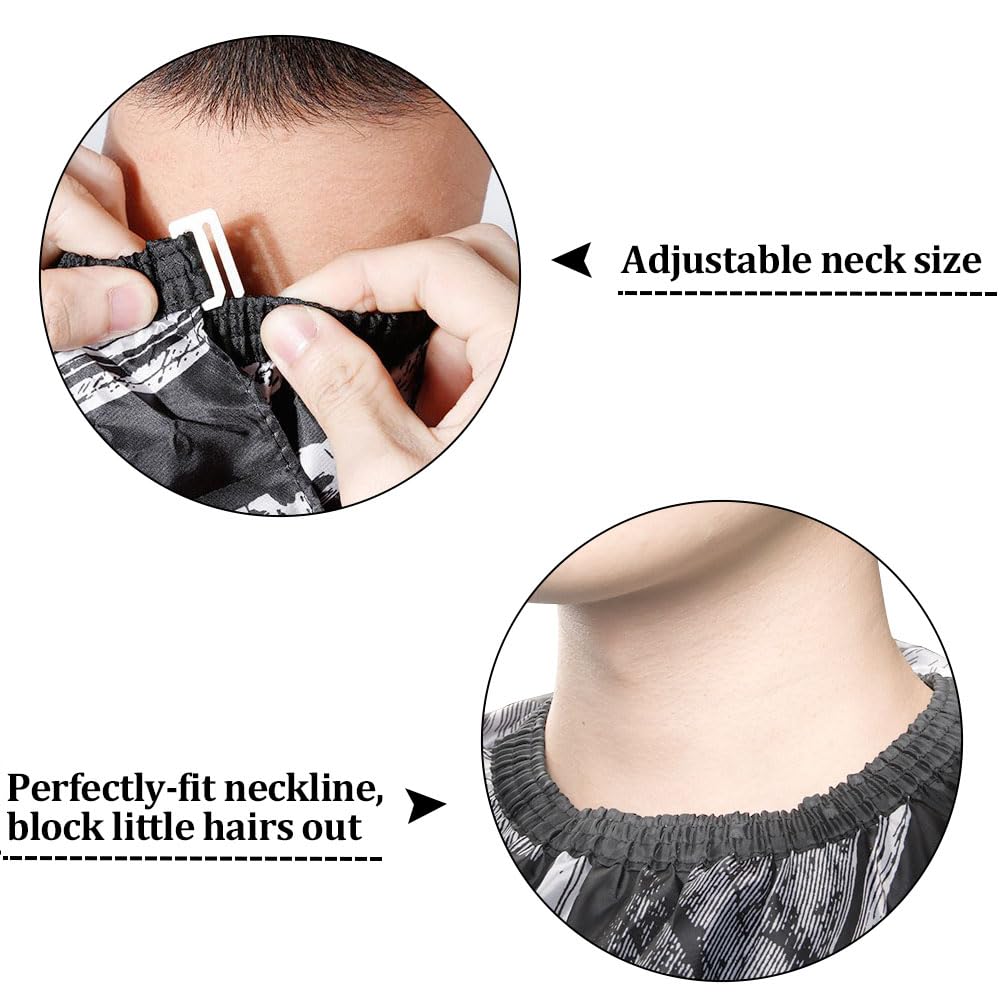 LOPHE Capas de Peluquería, Capa de Peluquería Negra, Impermeable Capa de Peluquería con Cepillo y Peineta, Capas de Barbero para Uso en Estudio y Hogar — view 6
