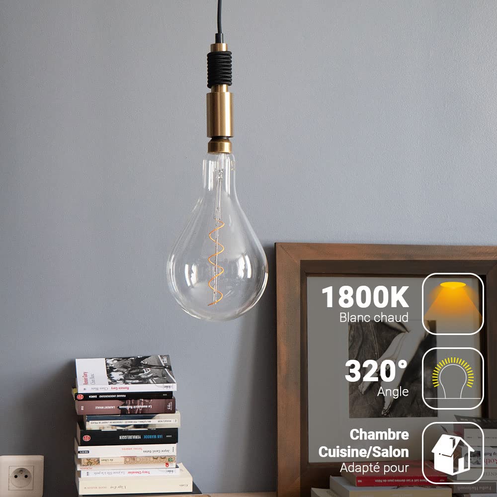 Xanlite - Ampoule Led Giant - Poire - Culot E27-4W Cons. (30W Eq.) - Lumière Blanc Chaud