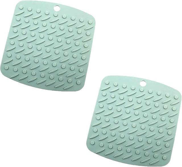 Silicone Mats Non Slip Heat Proof Mats Extra Thick Silicone Trivet Heat resistant Mats for Hot Pots and Pans, Pack of 2