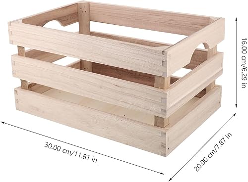 Miniatura 4 de Garneck Caja de almacenamiento de madera, cesta de almacenamiento de bambú, contenedor de almacenamiento de bambú, jardinera de barril de madera,